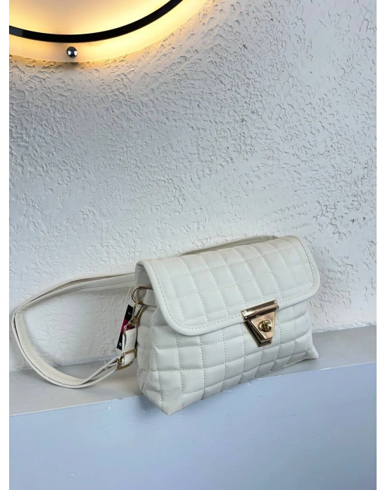 Krem Renk 2 Bölme Kapitone Çanta CB89114