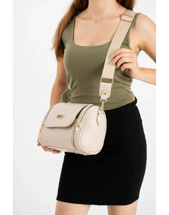 Krem Renk 3 Bölme BRLN Çanta CB79782