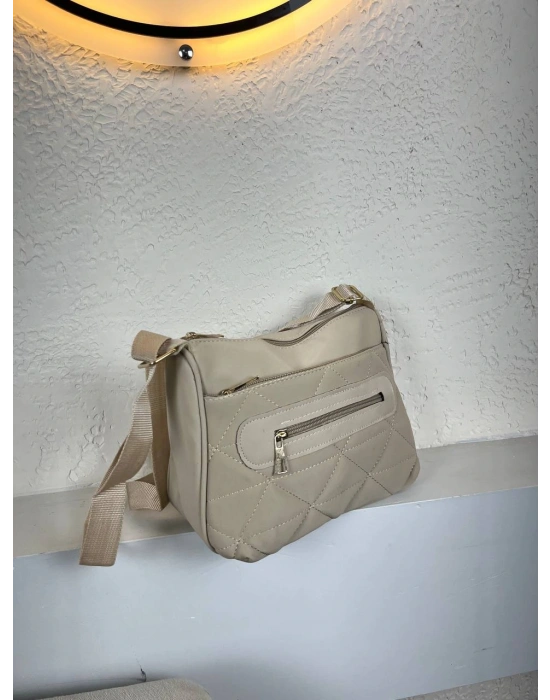 Krem Renk 3 Bölme Çapraz Çanta CB2578