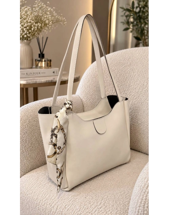 Krem Renk BÜYÜK BOY Kol Çanta CB91009