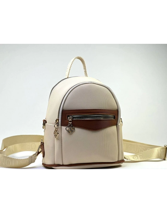 Krem Renk Hem Sırt Hem Çapraz Çanta CB8914