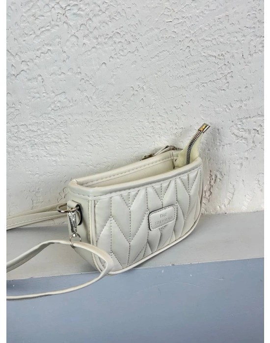 Krem Renk Kapiton TOTE Çanta CB1349