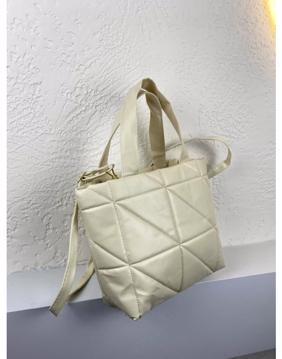 Krem Renk Kapitone Kol Çanta CB8203