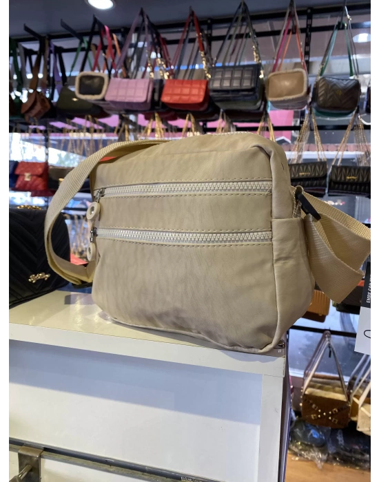 Krem Renk Krinkıl Kumaş Çanta CB8522
