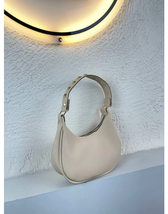 Krem Renk Lakos Deri Baget Çanta CB7171