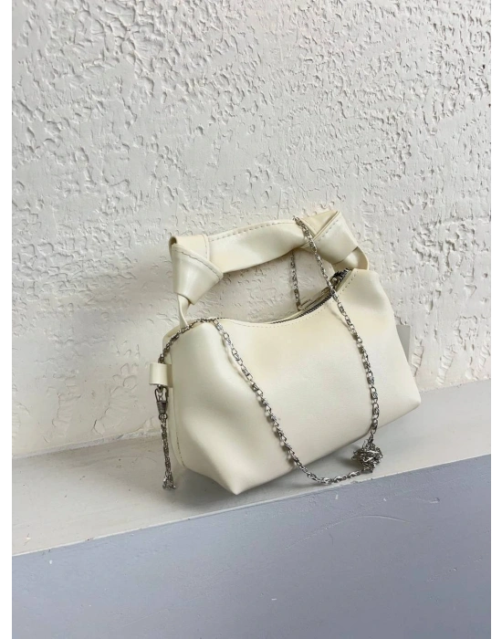 Krem Renk Mini Zincirli Çanta CB6713