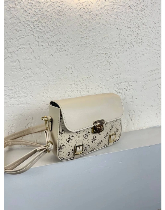 Krem Renk Önü Kemerli Çanta CB0691