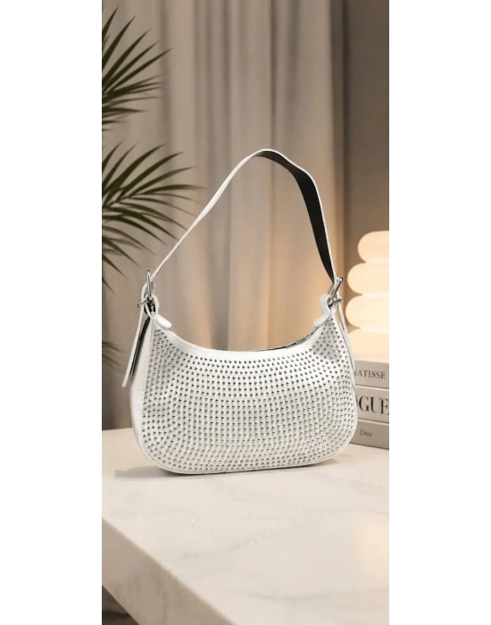 Krem Renk Taşlı Çanta CB01541