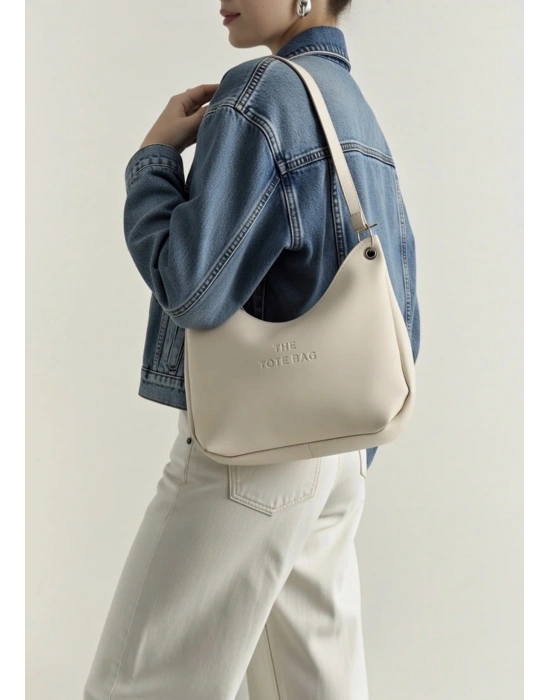 Krem Renk Tote Kol Çanta CB79114