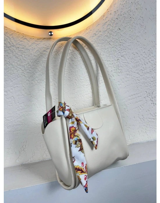 Krem Renk Yeni Fularlı Kol Çanta CB1444