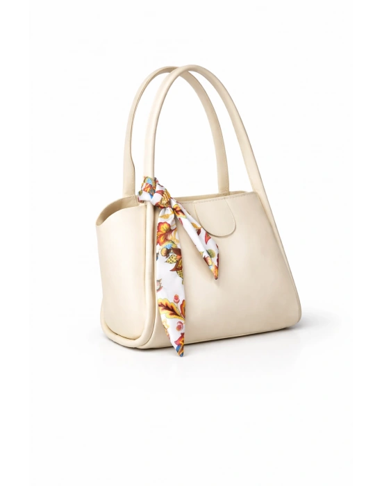 Krem Renk Yeni Fularlı Kol Çanta CB1444
