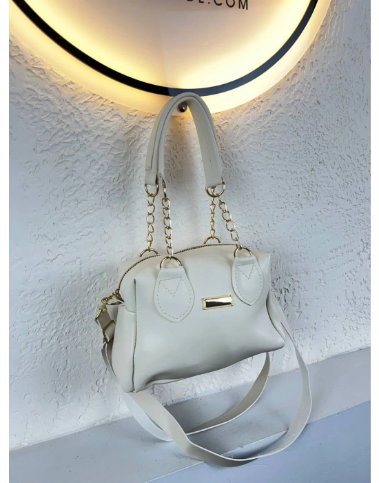 Krem Renk Zincirli Çapraz Çanta CB9164