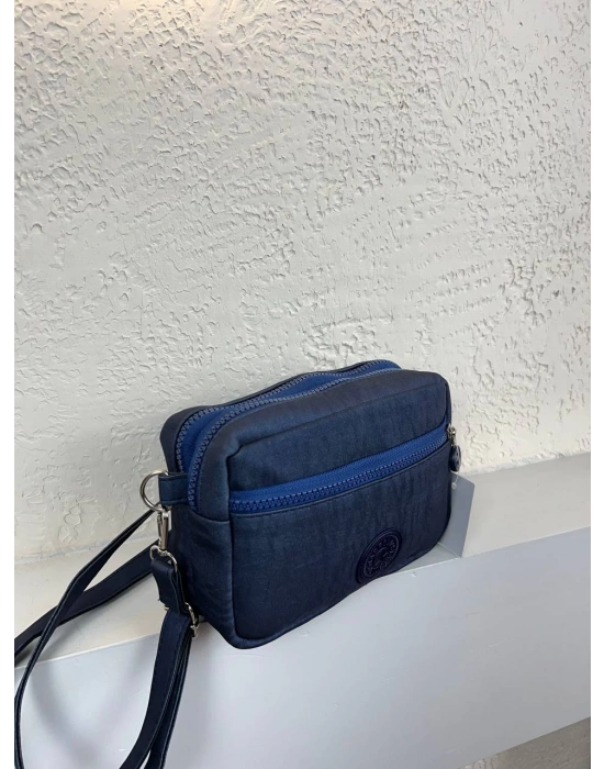Lacivert 3 Bölme Krinkıl Çanta CB1468