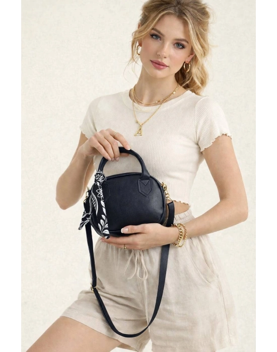 Lacivert Mini Fularlı Çanta CB9134