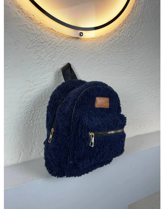 Lacivert Peluş Sırt Çanta CB8527