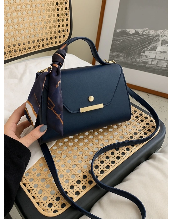 Lacivert Renk Kalıp Fularlı Çanta CB9145