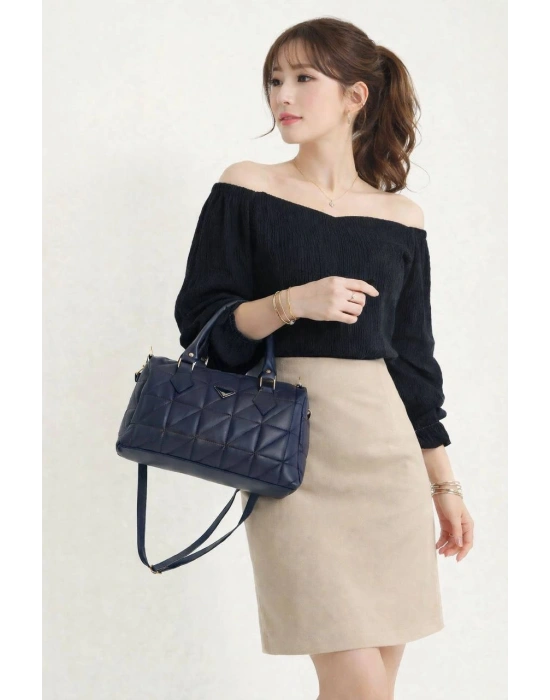 Lacivert Renk Kapitone Kol Çanta CB78194