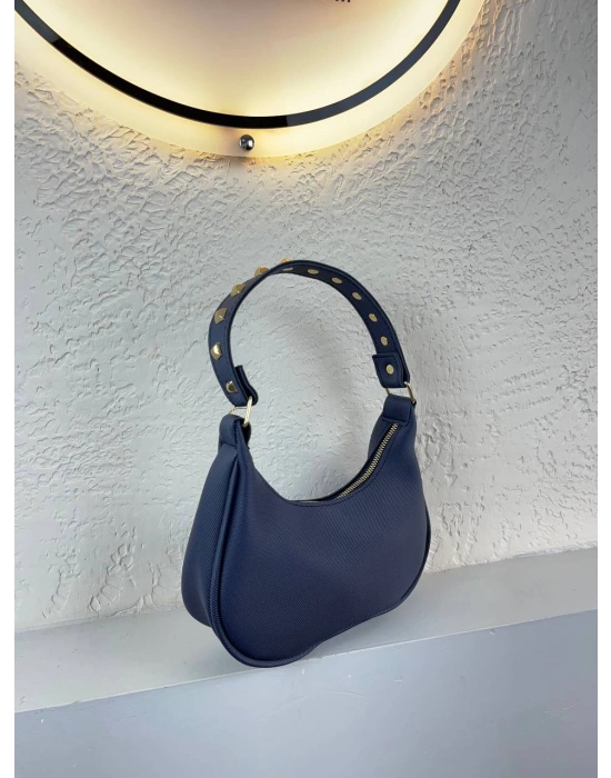 Lacivert Renk Lakos Deri Baget Çanta CB7171
