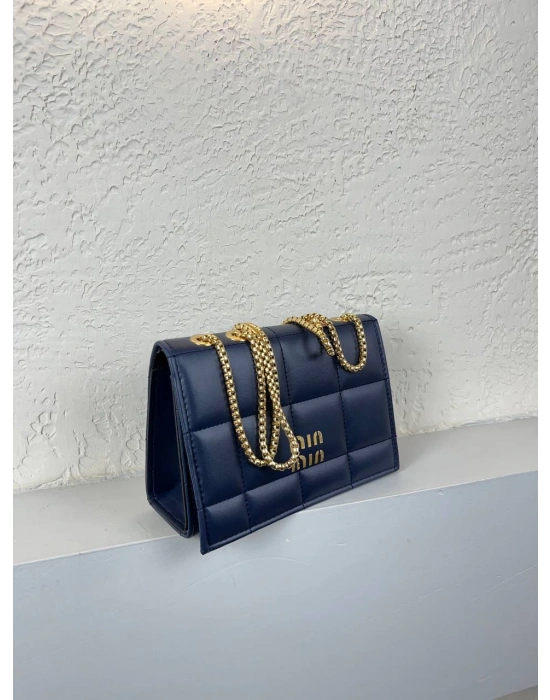 Lacivert Renk MUI Kapitone Zincirli Çanta CB7496