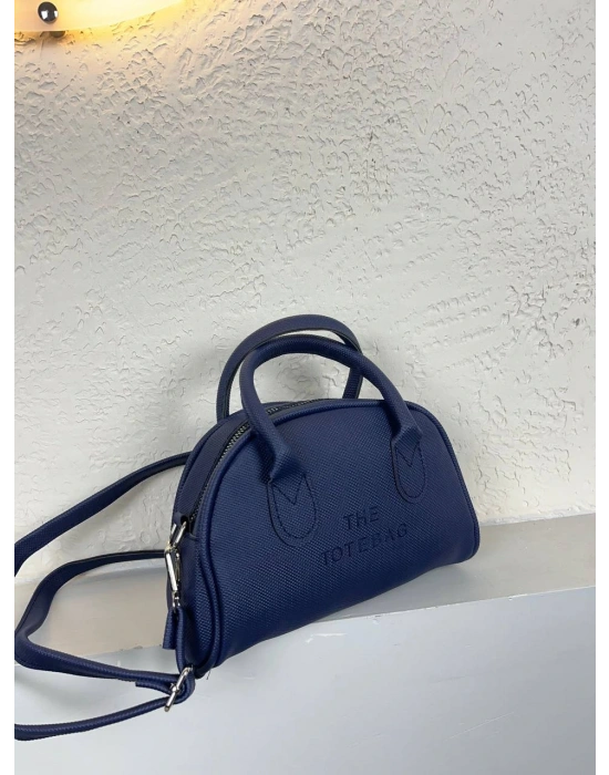 Lacivert Renk Tote Lakos Deri Çanta CB9256