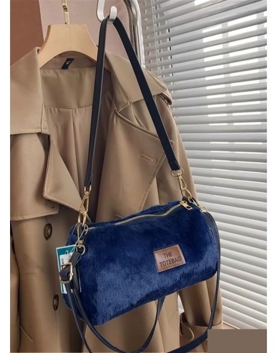 Lacivert Renk TOTE PELUŞ Çanta CB90223