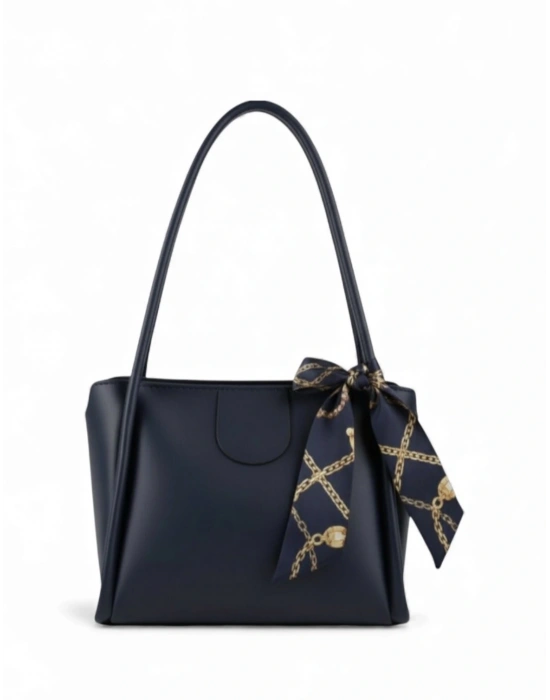 Lacivert Renk Yeni Fularlı Kol Çanta CB1444