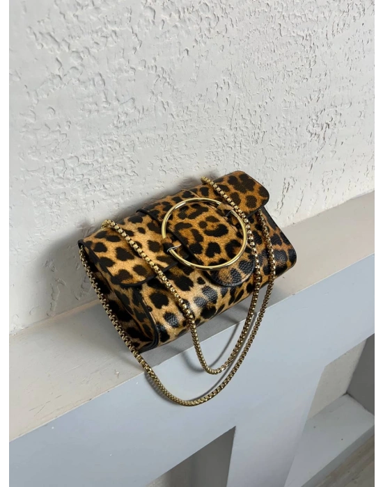 Leopar Zincir Detay Çanta CB7638