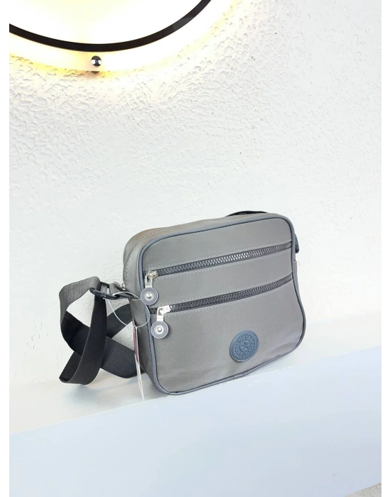 Parlak Gri Renk Krinkıl Kumaş Çanta CB8522