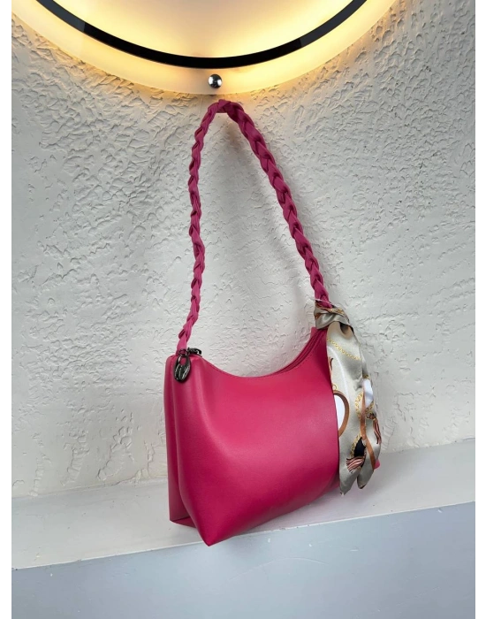 Pembe Kolları Hasır Fularlı Kol Çanta CB6714