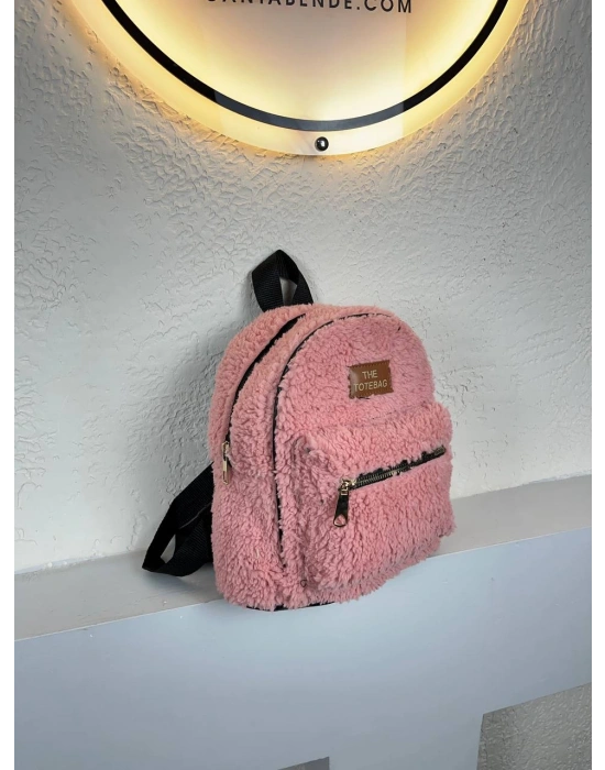 Pembe Peluş Sırt Çanta CB8527