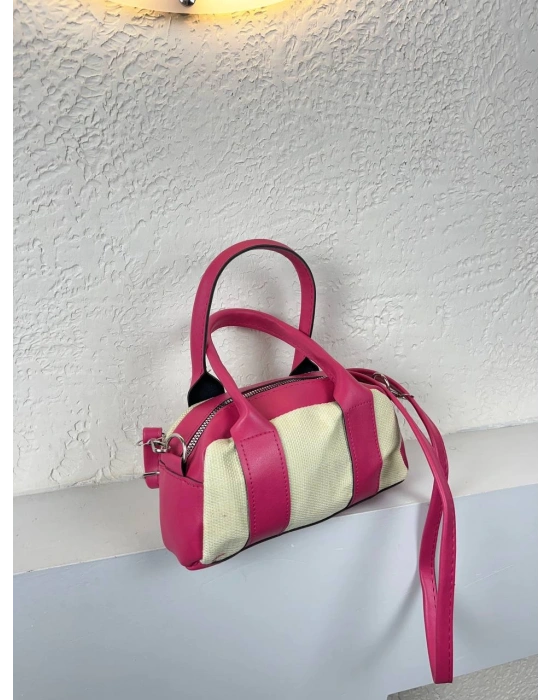 Pembe Renk Çizgili Çanta CB8262