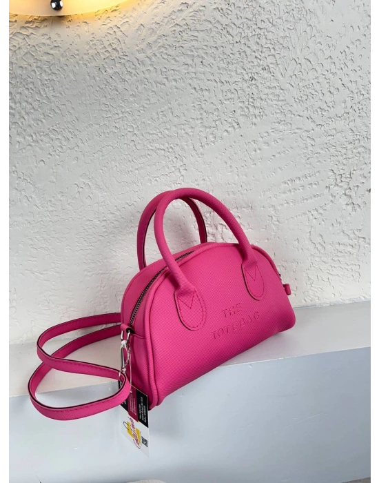 Pembe Renk Tote Lakos Deri Çanta CB9256
