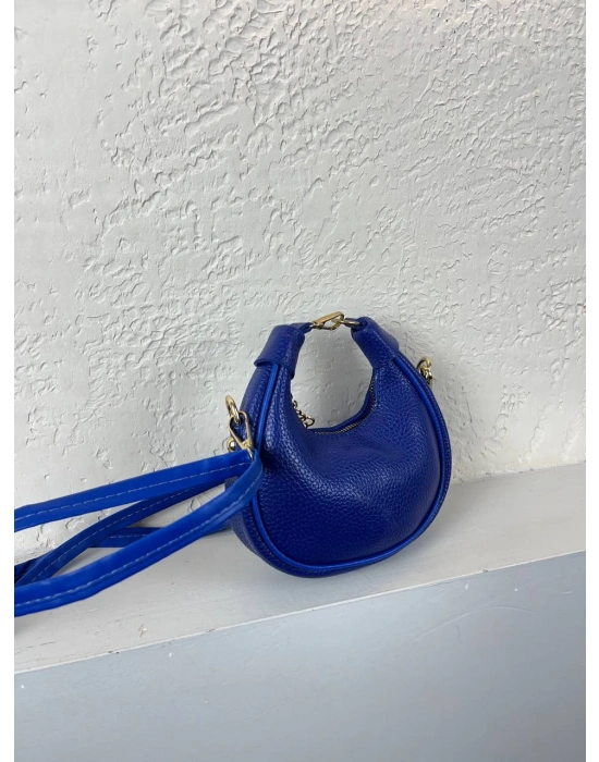 Saks Mavi Yumuşak Deri Mini Çanta CB2217