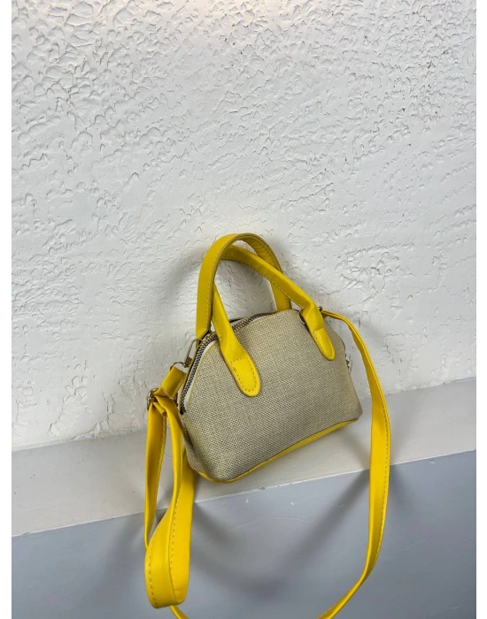 Sarı Renk KAMPANYA MİNİ HASIR Çanta CB8144