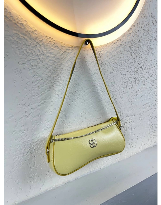 Sarı Renk Önü Zincirli Çanta CB8911