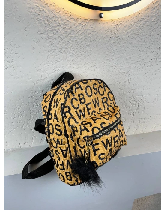 Sarı Renk Orta Boy Sırt Çanta