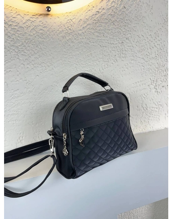 Siyah 3 Bölme Kapitone Çanta CB1742