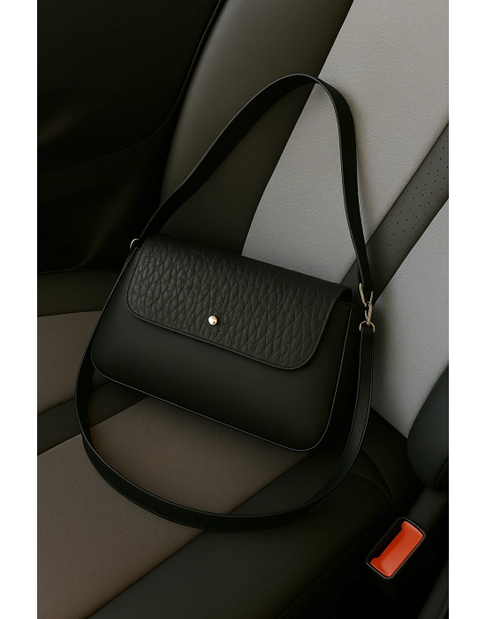 Siyah Deri Kalıp Kalite Çanta CB01413