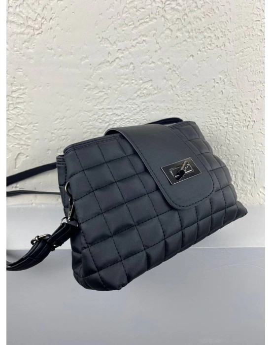 Siyah Kapitone 2 Bölmeli Kalite Çanta CB8798