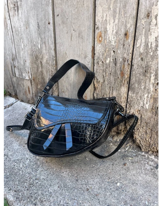 Siyah Kroko Fiyonk Çanta CB8913