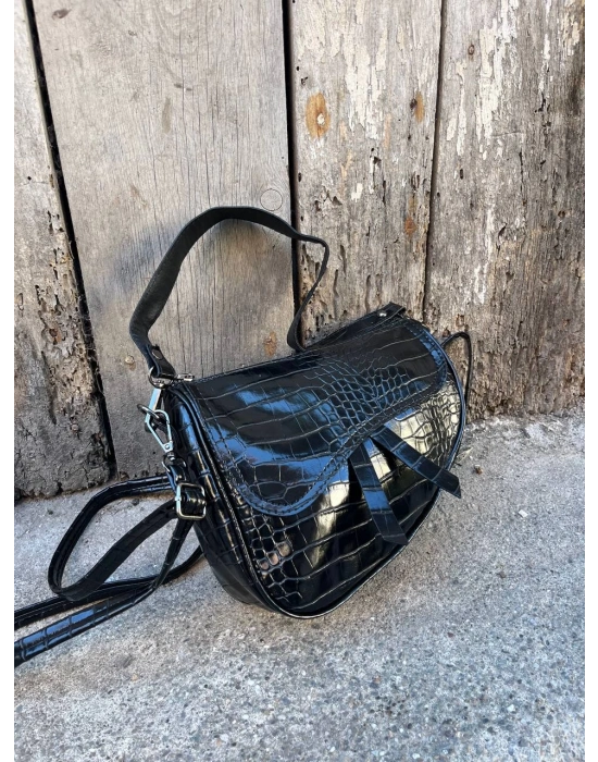 Siyah Kroko Fiyonk Çanta CB8913