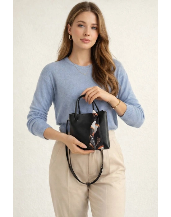 Siyah MİNİ BOY Fularlı Çanta CB0000