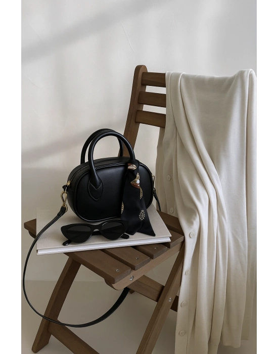Siyah Mini Fularlı Çanta CB9134
