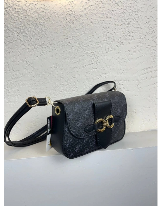 Siyah Mor Desenli Renk Tokalı Çanta CB9100