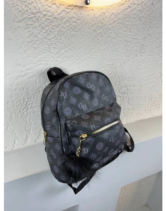 Siyah Mor Detaylı Renk Orta Boy Sırt Çanta