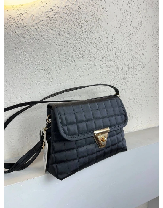 Siyah Renk 2 Bölme Kapitone Çanta CB89114