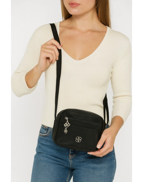 Siyah Renk 3 Bölme Çapraz Çanta CB29141