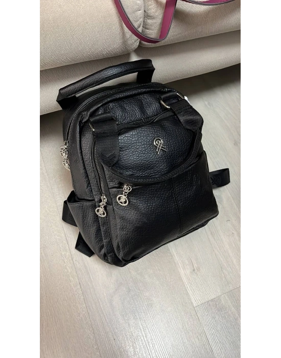Siyah Renk 3 Bölme Sırt Çanta HB CB2981