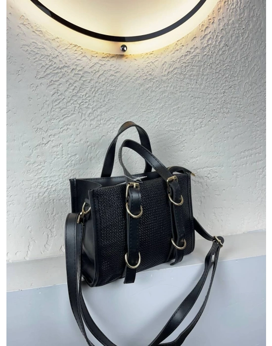 Siyah Renk HASIR Çapraz Çanta CB0173