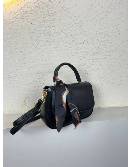 Siyah Renk Kalıp FULARLI Çanta CB0241